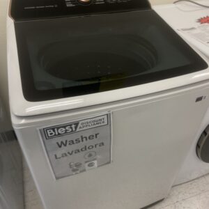 Samsung 5.5 cu. ft. High-Efficiency Extra-Large Capacity Smart Top Load Washer in Ivory with Impeller Auto Dispense System