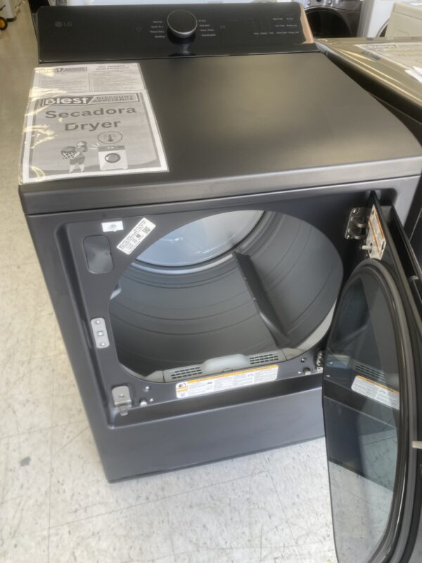 LG 7.3 cu. ft. Vented SMART Gas Dryer in Matte Black with EasyLoad Door and Sensor Dry Technology