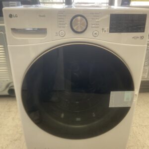 LG 4.5 Cu. Ft. Stackable SMART Front Load Washer in White with Steam and TurboWash360 Technology