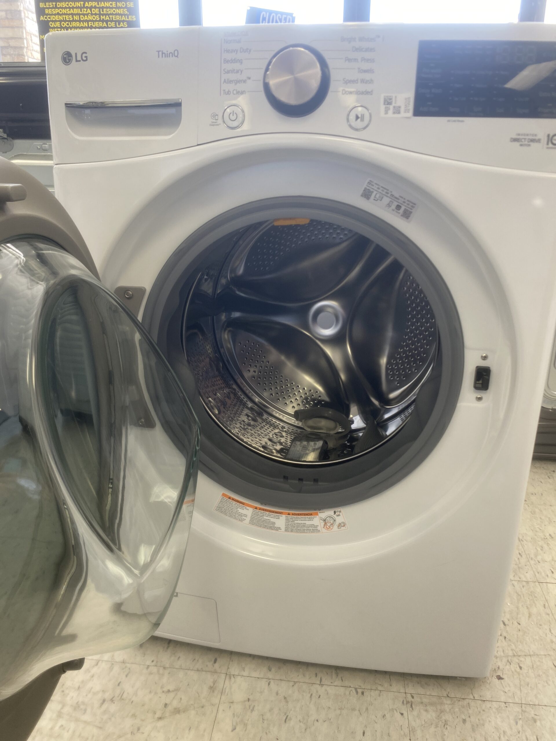 LG 4.5 Cu. Ft. Stackable SMART Front Load Washer in White with Steam and TurboWash360 Technology