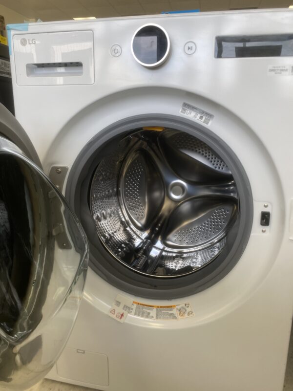 LG 5.0 cu. ft. Stackable Smart Front Load Washer in White with AI Digital Dial, Steam and TurboWash360