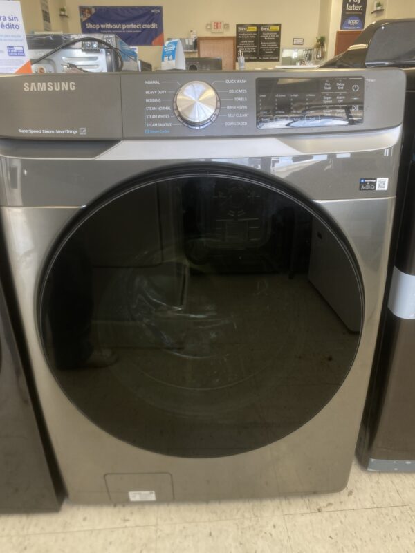 Samsung 4.5 cu. ft. Smart High-Efficiency Front Load Washer in Platinum with Super Speed
