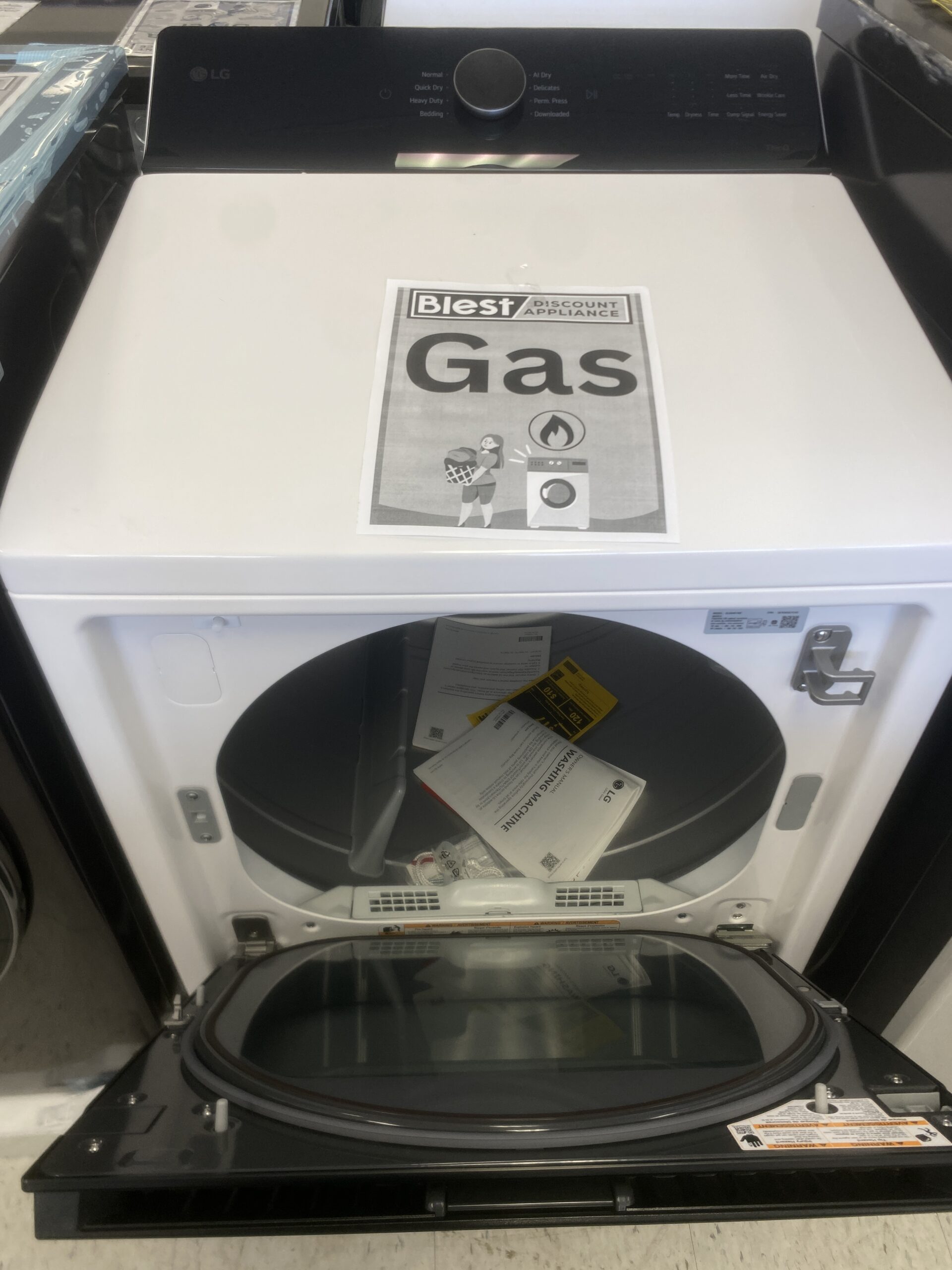 LG 7.3 cu. ft. Vented SMART Gas Dryer in Alpine White with EasyLoad Door and Sensor Dry Technology
