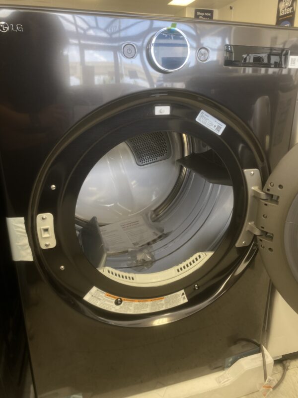 LG 7.4 cu. ft. Vented Stackable SMART Gas Dryer in Black Steel with TurboSteam and AI Sensor Dry Technology