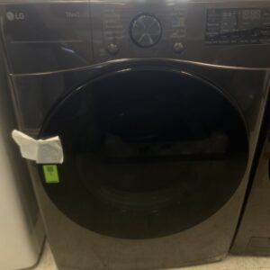 LG 7.4 Cu. Ft. Vented SMART Stackable Electric Dryer in Black Steel with TurboSteam and Sensor Dry Technology