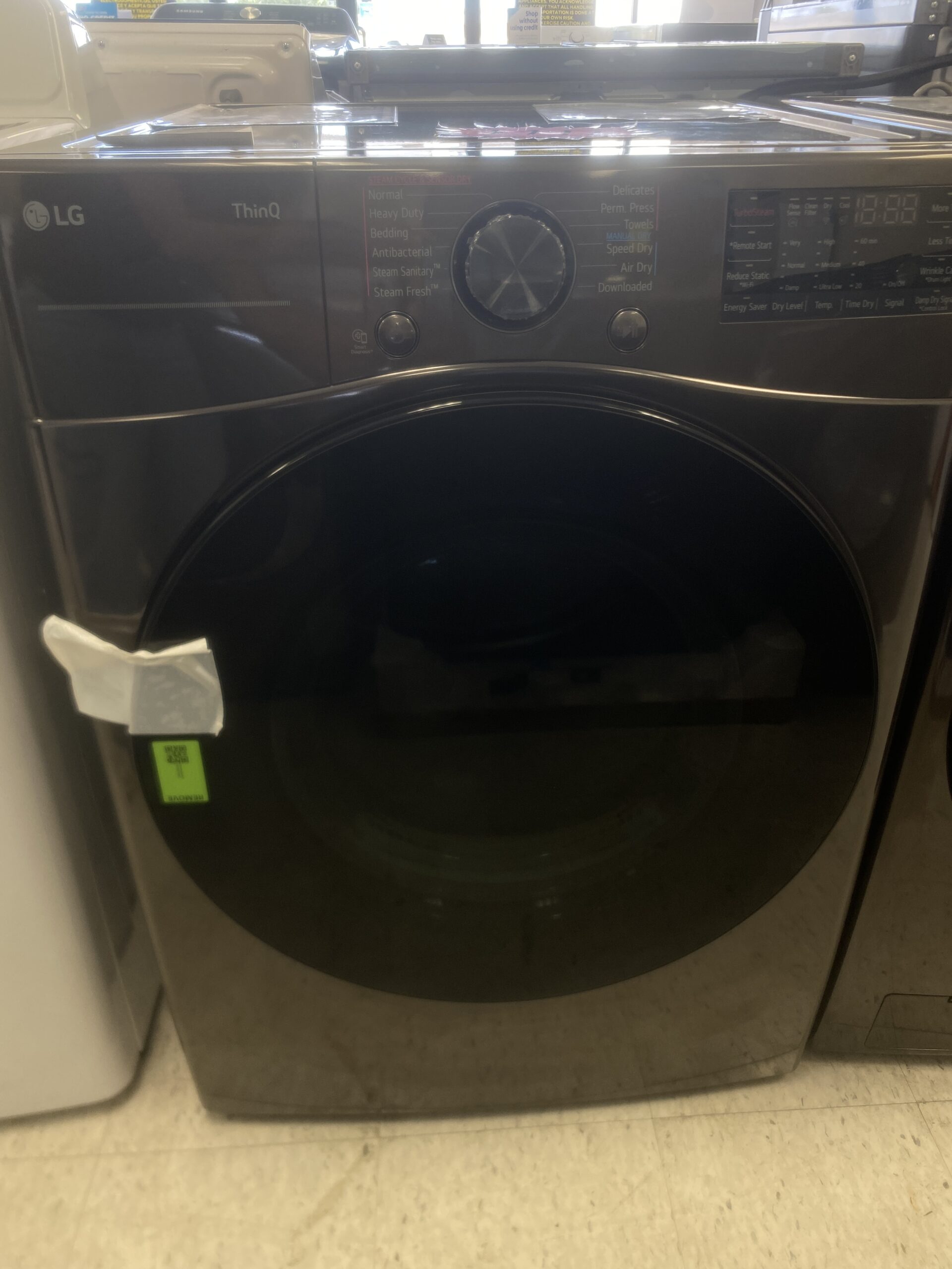 LG 7.4 Cu. Ft. Vented SMART Stackable Electric Dryer in Black Steel with TurboSteam and Sensor Dry Technology