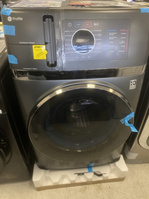 GE Profile 4.8 cu. ft. Smart UltraFast Electric Washer & Dryer Combo in Carbon Graphite with Ventless Heat Pump Technology