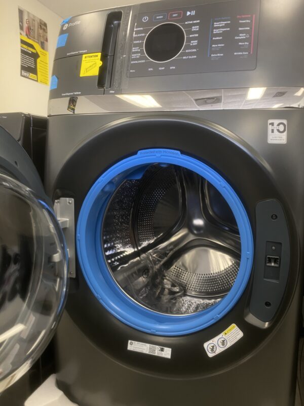 GE Profile 4.8 cu. ft. Smart UltraFast Electric Washer & Dryer Combo in Carbon Graphite with Ventless Heat Pump Technology
