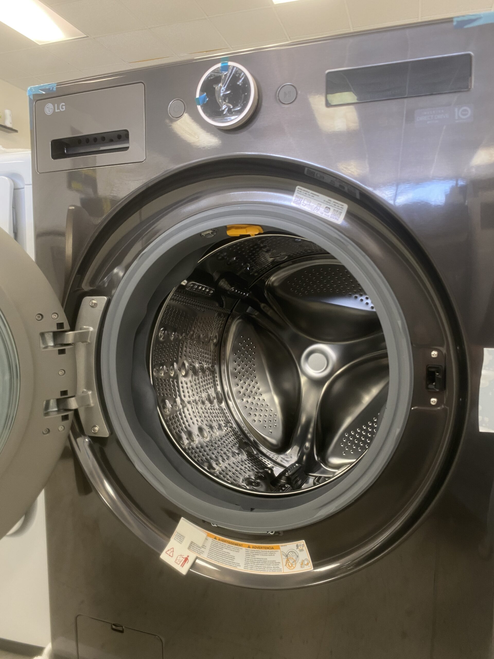 IMG_2780 LG 5.0 cu. ft. Stackable Smart Front Load Washer in Black Steel with AI Digital Dial, Steam and TurboWash360