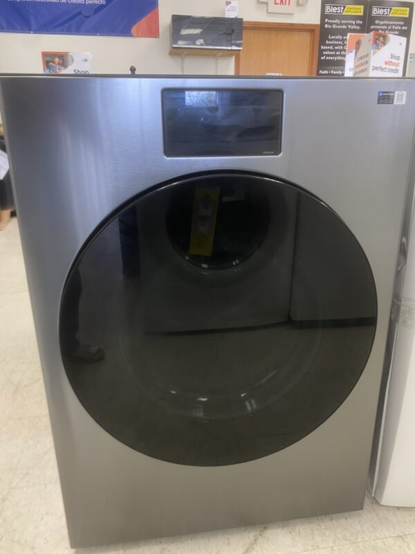 IMG_2791 Samsung 7.6 cu ft vented Front Load Stackable Bespoke AI Ultra Capacity Electric Dryer in Dark Steel w/AI OptiDry+