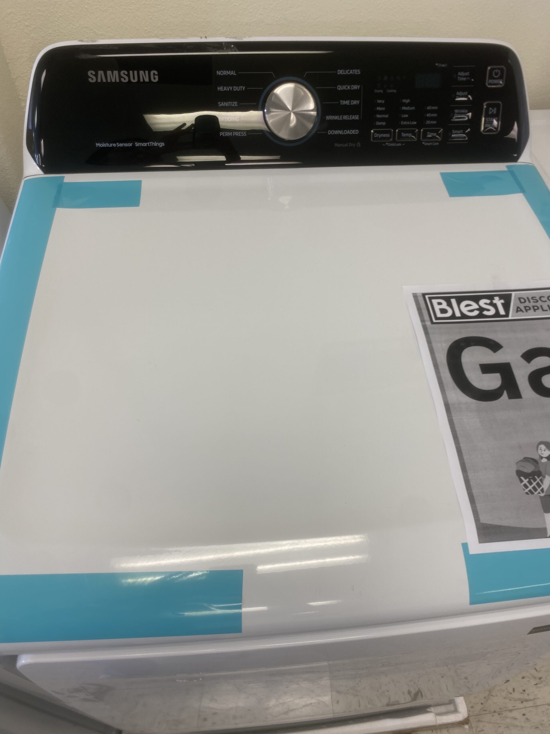 IMG_2795 Samsung 7.4 cu. ft. vented Gas Dryer in White/Black with Sensor Dry