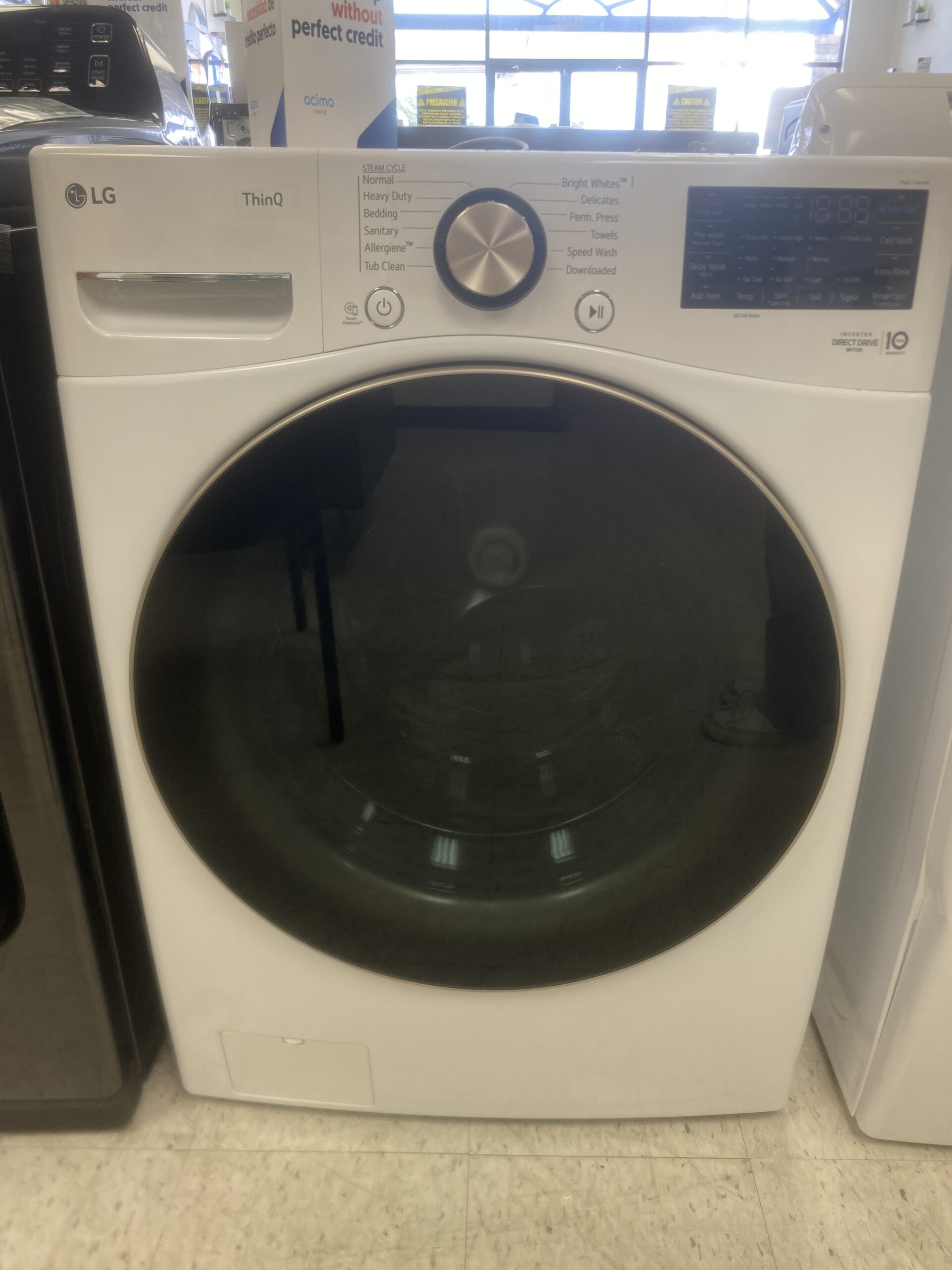LG 4.5 Cu. Ft. Stackable SMART Front Load Washer in White with Steam and TurboWash360 Technology