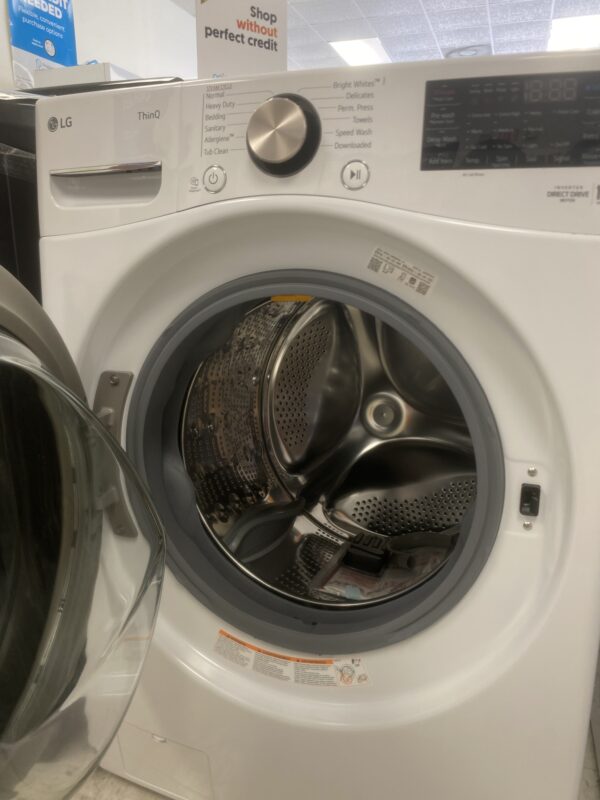 LG 4.5 Cu. Ft. Stackable SMART Front Load Washer in White with Steam and TurboWash360 Technology