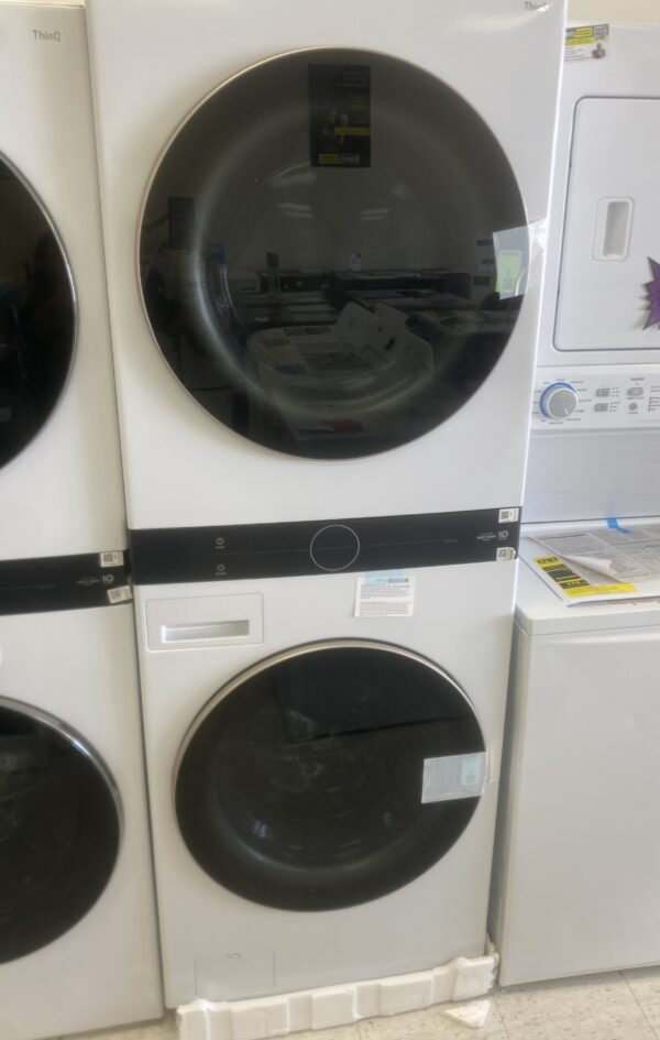 LG WashTower Stacked SMART Laundry Center 4.5 Cu.Ft. Front Load Washer & 7.4 Cu.Ft. Electric Dryer in White