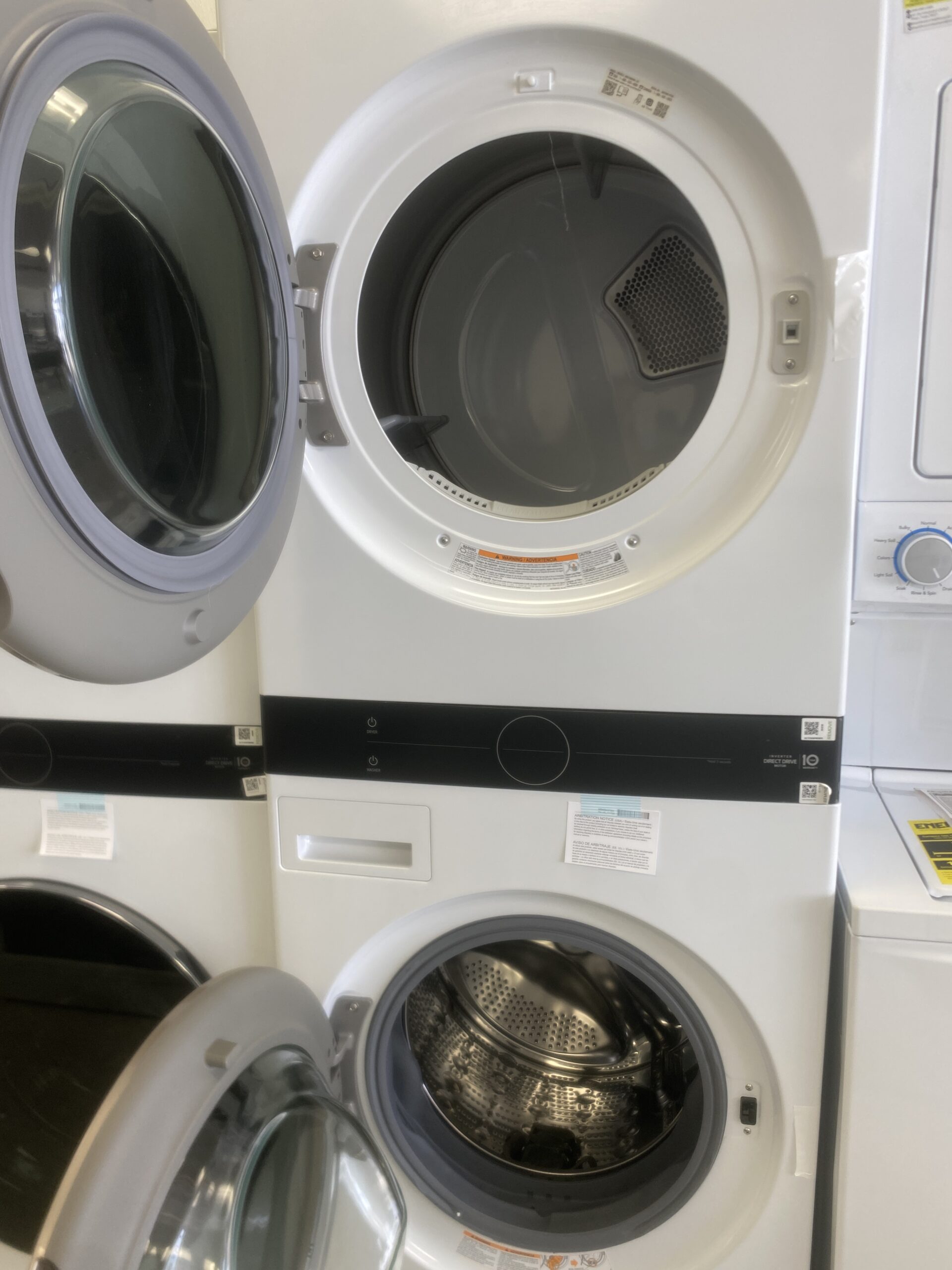 LG WashTower Stacked SMART Laundry Center 4.5 Cu.Ft. Front Load Washer & 7.4 Cu.Ft. Electric Dryer in White