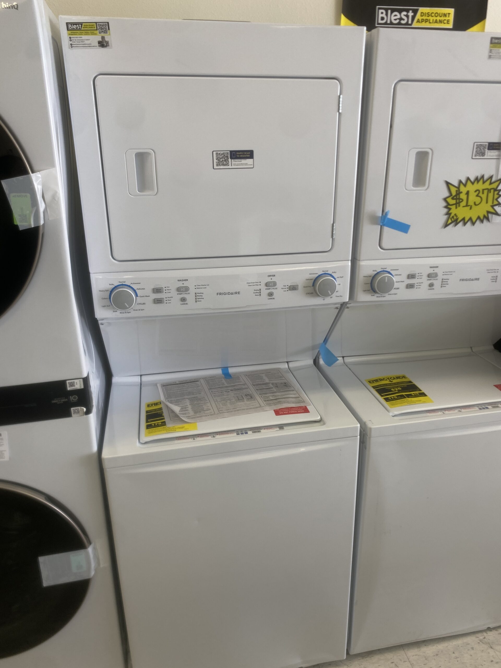 Frigidaire 3.9 cu. ft. Washer and 5.5 cu. ft. Electric Dryer Combo in White with Quick Wash & Dry Cycle and MaxFill Wash Cycle