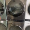 LG WashTower Stacked SMART Laundry Center 4.5 Cu.Ft. Front Load Washer & 7.4 Cu.Ft. Electric Dryer in Black Steel w/ Steam