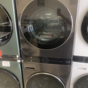 IMG_2844 LG WashTower Stacked SMART Laundry Center 4.5 Cu.Ft. Front Load Washer & 7.4 Cu.Ft. Electric Dryer in Black Steel w/ Steam