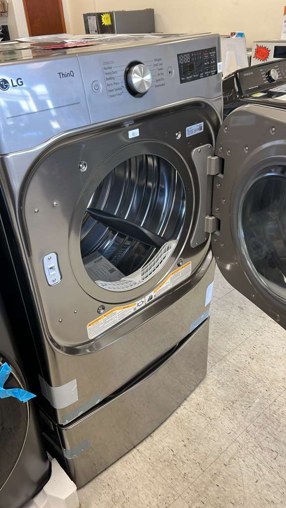 Y0000379B LG 9.0 cu. ft. Vented SMART Stackable Gas Dryer in Black Steel with TurboSteam and Sensor Dry Technology
